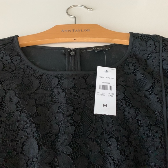 Ann Taylor Flower Lace Peplum Top in Black - Very elegant and flattering!! - Picture 8 of 10